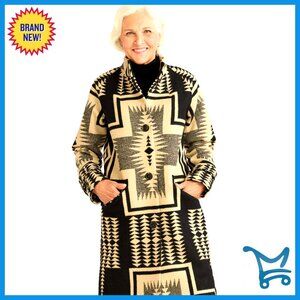 Long Wool Coat Blanket-Weight Raglan Sleeves Front Pockets Dry Clean